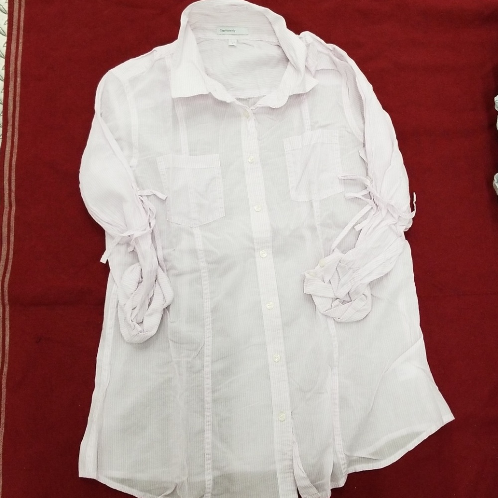 Gap maternity sheer stripe shirt